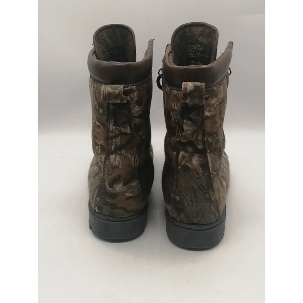 Pro Line Boots Mens Green Camo 8 Hunting Work Shoes Sturdy Thinsulate 61601BU